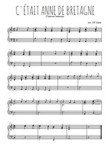 Téléchargez l'arrangement pour piano de la partition de bretagne-c-etait-anne-de-bretagne en PDF, niveau moyen